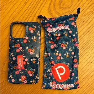 Loopy Case Floral Design Phone Case - Dark Blue